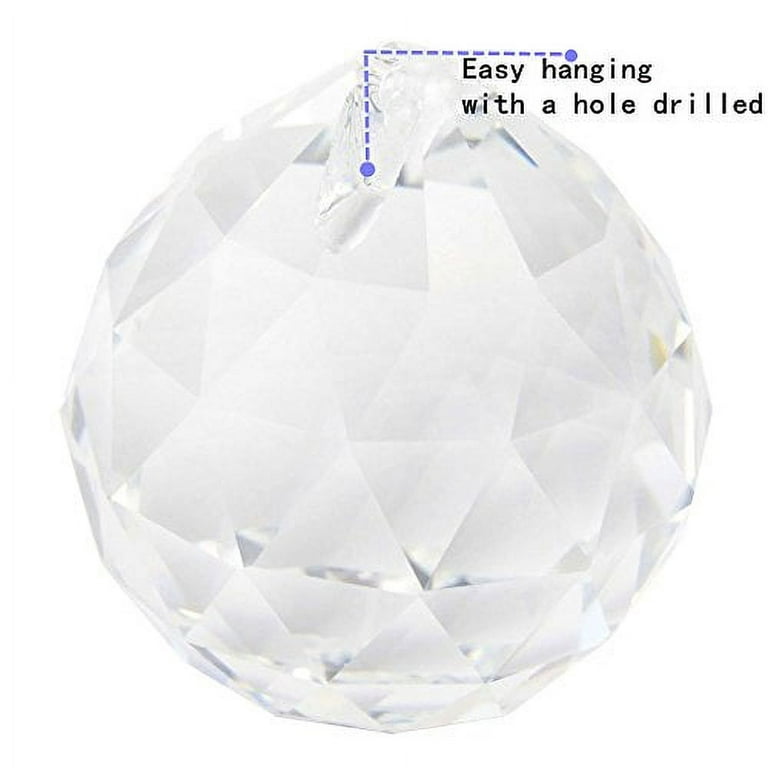 FENG SHUI HANGING CRYSTAL BALL Clear Faceted Sphere Sun Catcher Rainbow  Prism