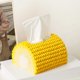 thumbnail image 3 of Caja de pañuelos de resina con forma de maíz, moderna y sencilla, estilo chino, para decoración de sala de estar, color amarillo, 3 of 5
