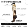 thumbnail image 3 of Lsque Butterfly Cow Barrel Pattern Sport Compression Socks for Men & Women 15-20 mmHg Knee High Nurse Pregnant Running Medical and Travel Athletic, 3 of 6