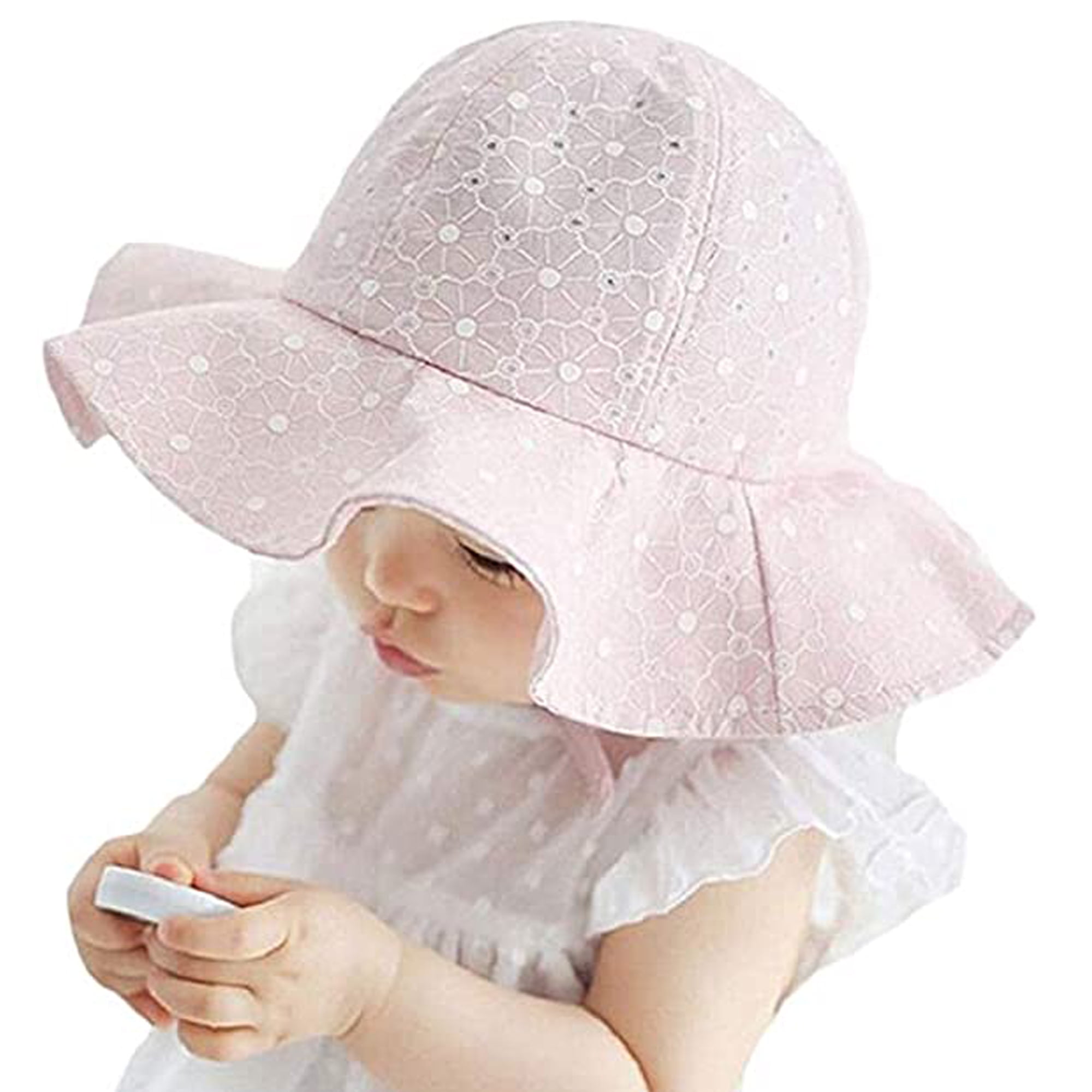 Toddler Infant Baby Girls Outdoor Flower Bucket Hats Summer Sun Beach Bonnet Cap 