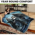 thumbnail image 3 of Pure Country Weavers Raven Angel Woven Blanket by Anne Stokes - Fantasy Gift Cotton Tapestry Throw - Made in The USA - 72" x 54", 3 of 13