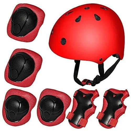 Casco Protección Kit Niños Bicicleta 3-13 años Rojo Malubero
