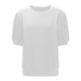 thumbnail image 7 of Generic Women's Puff Short Sleeve Sweater 2025 Spring Summer Tops Trendy Business Casual Outfits Work Blouses Clothes, 7 of 7