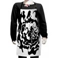 thumbnail image 1 of Abstract Kids Apron, Monochrome Ebru Technique Inspired Quirky Forms and Stains Illustration, Boys Girls Apron Bib with Adjustable Ties for Cooking Baking Painting, Charcoal Grey White, by Ambesonne, 1 of 2