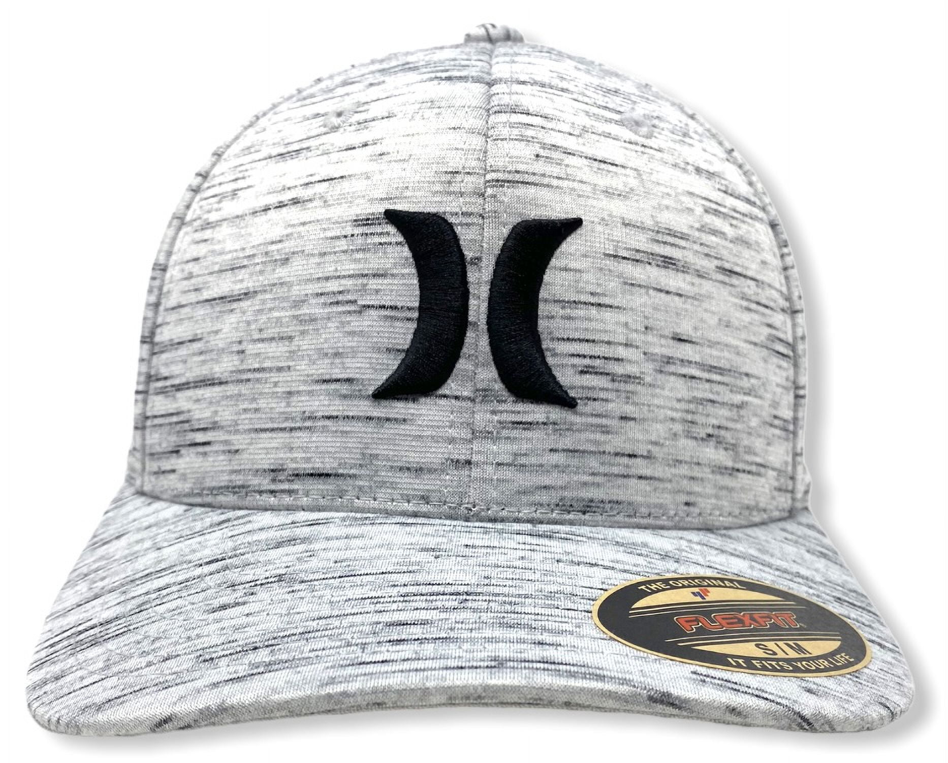 Hurley Men's Icon Textures Flex Fit Hat Cap (Small/Medium, Wolf Grey)