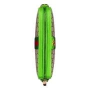 Gucci Ophidia GG Supreme Canvas Small Crossbody Bag Beige Ebony Monogram Neon Green Leather Trim Web Stripe Double G Shoulder Handbag