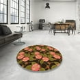 thumbnail image 4 of Ahgly Company Machine Washable Indoor Round Transitional Cinnamon Brown Area Rugs, 5' Round, 4 of 7