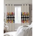 thumbnail image 4 of Colorful Flowers Blackout Curtains for Bedroom Living Room Darkening Curtains 90 Inch Spring Floral Elegant Pastoral Rustic Black Out Window Curtain Privacy Window Treatment Grommet Drapes 52"x90"x2, 4 of 9