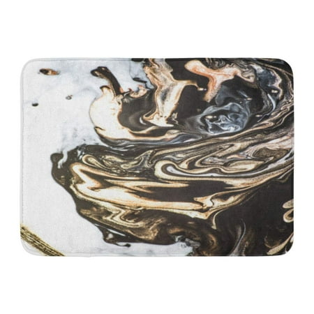 GODPOK 2018 Abstract Modern Artwork Marble Effect Painting Golden Paint Unusual Trendy for Contemporary 2019 Rug Doormat Bath Mat 23.6x15.7 (Best Bath Mats 2019)