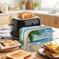 thumbnail image 3 of Summer Beach Toaster Cover 2 Slice, Coastal Ocean Tropical Palm Trees Dustproof Bakeware Oven Protector with Top Hook, Waterproof Small Kitchen Appliance Toasters Dust Cover, 12"x7.5"x8", 3 of 9