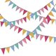 thumbnail image 2 of Banderines coloridos con bandera triangular, banderines de cadena, 4 Uds., 2 of 5