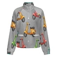 thumbnail image 5 of Jackets for Women Winter Coat Jackets Flannel Stand Collar Jacket(Colorful Scooters Pattern Background,Size:S-4XL), 5 of 7