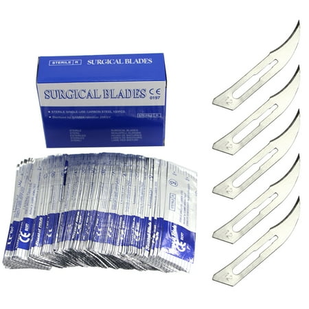 Gauge Surgical Steel Iron Cross - 100 Sterile Surgical Blades Disposable Surgical Use Carbon Steel Scalpel Blade