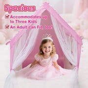 Girls Play Tent - Pink Play House Tent for Kids, Indoor Outdoor Play Tent for Toddlers Girls 3-8