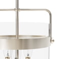 thumbnail image 4 of Hunter - Karloff 3-light Brushed Nickel, Medium Size Pendant Light, Dimmable, Casual Style, Urn Shaped, for Bedrooms, Dining, Living Rooms - 19833, 4 of 7