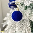 thumbnail image 5 of Bxaolu 30 Pcs Christmas Velvet Balls 2.38" Flocked Christmas Hanging Ornaments Velvet Balls Xmas Tree Ornaments Xmas Tree Bulbs for Wedding Anniversary Party (Blue), 5 of 9