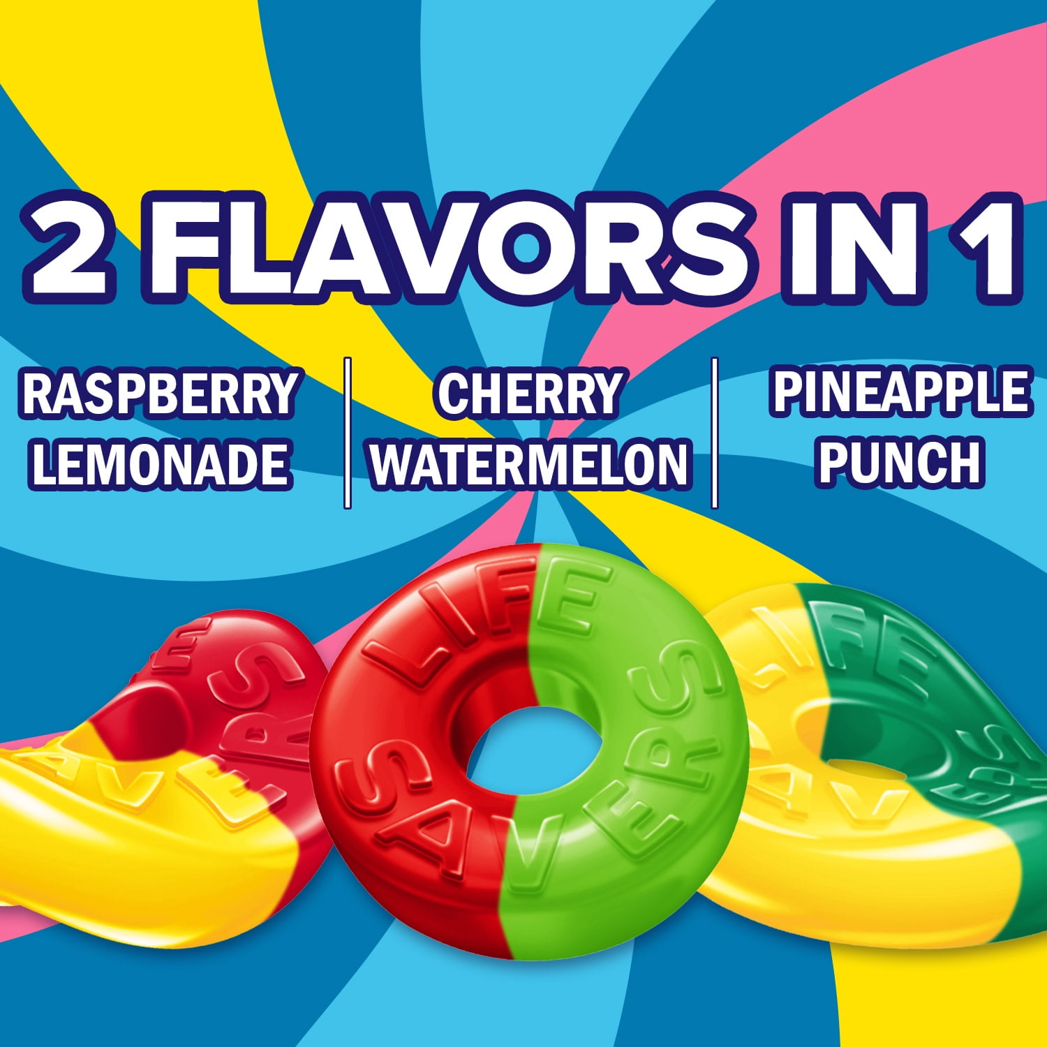 (3 pack) Life Savers Gummies Collisions Gummy Candy Fruit Mix - 7 oz Bag