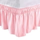 thumbnail image 2 of Falda de cama PiccoCasa de poliéster con volantes elásticos, tamaño completo, color rosa, 2 of 7
