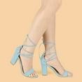 thumbnail image 2 of Unique Bargains Women's Tie Up Strappy Heels Chunky High Heels Sandal, 2 of 7