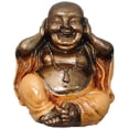 thumbnail image 4 of Stoneage Arts Buddha - Monk Bring Joyful Energy Evoking The Pictorial Maxim See No Evil, Hear No Evil, Speak No Evil (Orange, NoHear, 4 Inch), 4 of 6