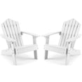 thumbnail image 1 of Gymax Chaise Adirondack pour Enfants Chaise d'Extérieur pour Enfants avec Dossier Haut Incliné Blanc, 1 of 9