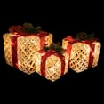 thumbnail image 5 of Northlight Set of 3 Lighted White Rope Gift Box Christmas Decorations 9.75", 5 of 6