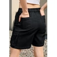 thumbnail image 3 of Bermudas cargo IVIR hasta la rodilla, color negro, para mujer, 3 of 6