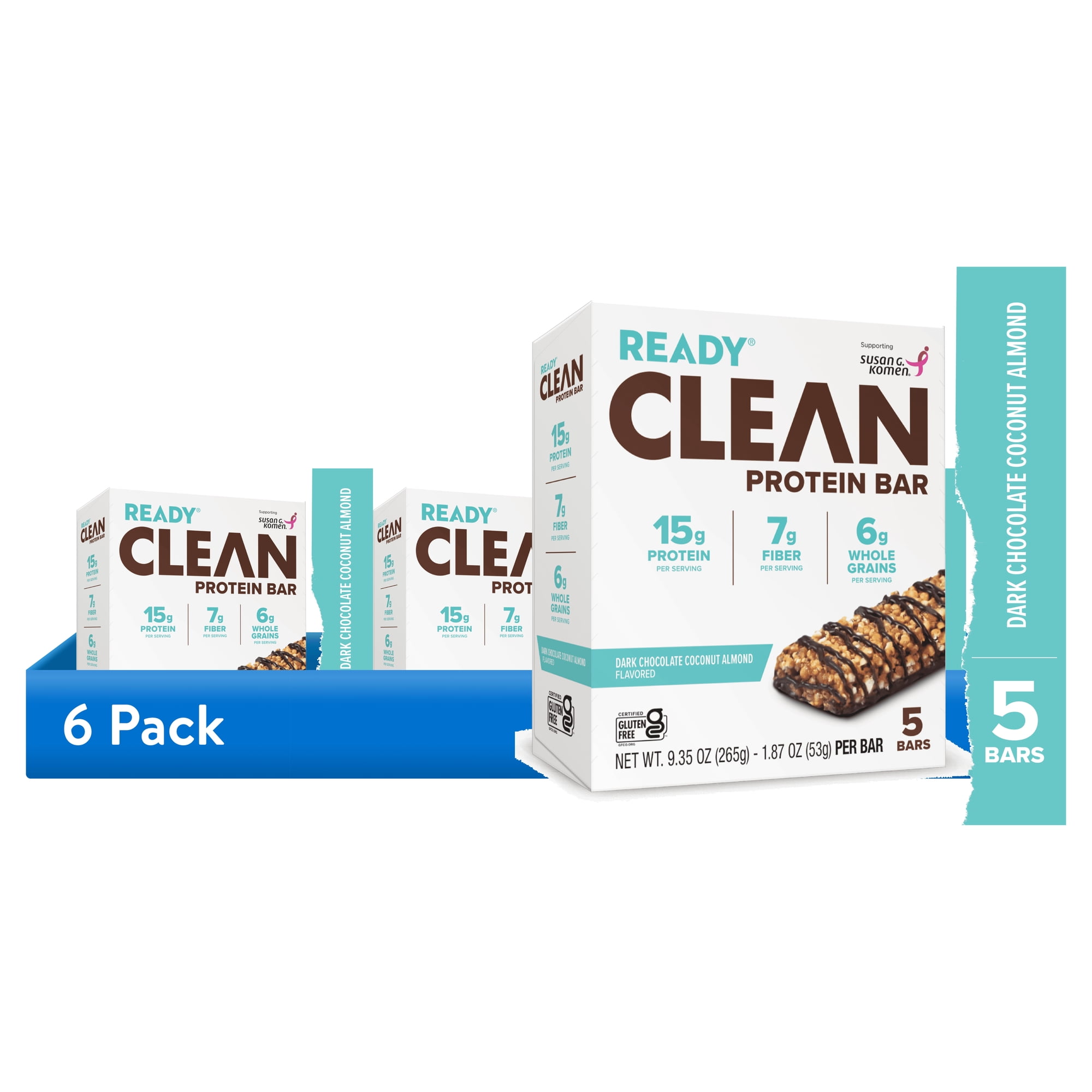 (6 pack) Ready Nutrition Dark Chocolate Coconut Almond Protein Bar Box