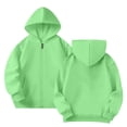 thumbnail image 3 of Kiijoy Girls Casual Zip Up Hoodie Kids Sweatshirt with Pocket, Green, Sizes 9-10Y, 3 of 5