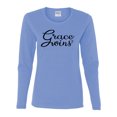 thumbnail image 2 of Wild Bobby Grace Wins Script Inspirational/Christian Women Graphic Long Sleeve Tee, Light Blue, XX-Large, 2 of 5