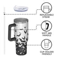 thumbnail image 4 of Halloween Bat Swarm Pattern Tumbler with Handle and Lid,40oz Double Wall Vacuum Insulated Tumbler,Cups Gift for Women and Men, 4 of 7