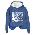 thumbnail image 1 of HNMKIU Sweat à Capuche Noir pour Femmes "don't Make Me Drop A On You" Chandails en Molleton pour Femmes 2024 Imprimé Maison Amusant Col Rond Manches Longues, 1 of 3