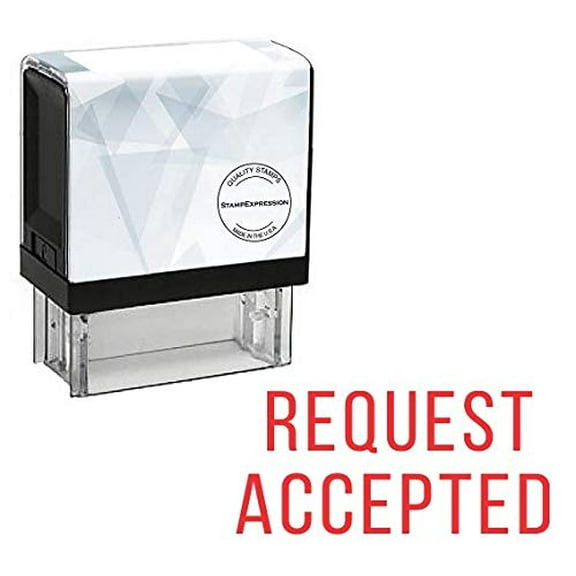 StampExpression - Request Accepted Office Self Inking Rubber Stamp - Red Ink (A-5610)