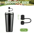 thumbnail image 2 of Silicone Straw Covers Cap Drinking Straw Toppers with Handle Dust-Proof Fit for Water Bottle 30-40 oz Tumbler Black, 2 of 5