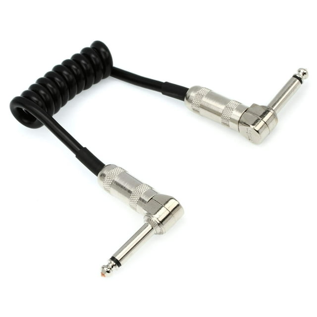 Lava Cable Mini Coil Instrument Cable Black, 6 Inches Angled-Angled
