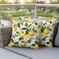 thumbnail image 4 of Yellow Lemon Pillow Covers 2 Pack Green Leaves Watercolor Plants Country Pillowcase Waterproof Outdoor Throw Pillow Cover for Patio Garden Square Cushion 20”x20”, 4 of 9