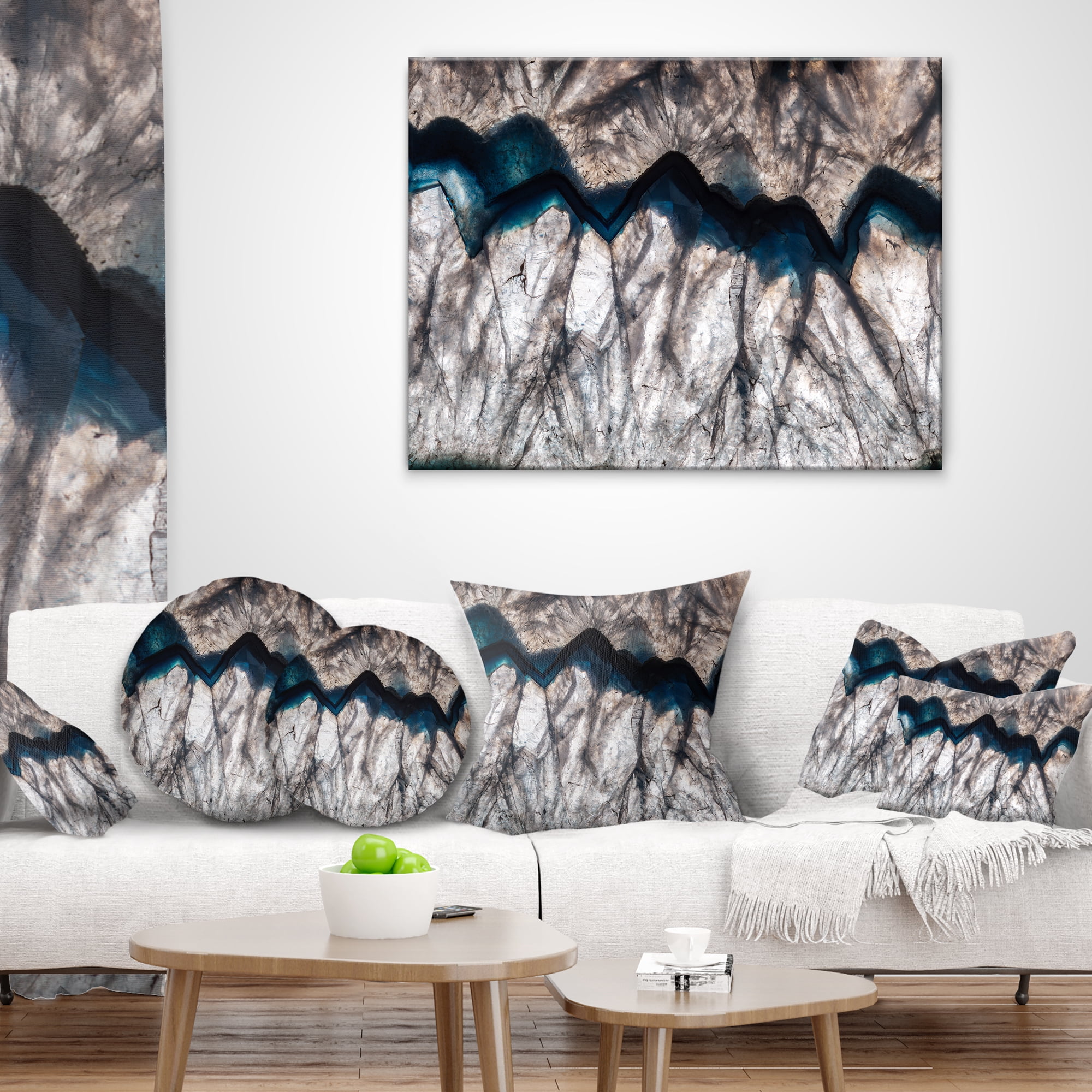 Designart Backlit Mineral Macro - Abstract Throw Pillow - 18x18