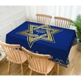 thumbnail image 2 of Rectangular Polyester Hanukkah Tablecloth Jewish Chanukah Star of David Table Decoration Menorah Festival Day Home Kitchen Dining Room Indoor Outdoor Table Decor-60×84inch, 2 of 5