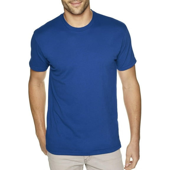 Next Level Apparel Men's Premium Fitted Sueded Crewneck T-Shirt, Royal, Large