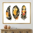 thumbnail image 2 of Designart 'Ethnic Boho Art Orange Feathers' Bohemian & Eclectic Framed Canvas Wall Art Print, 2 of 5