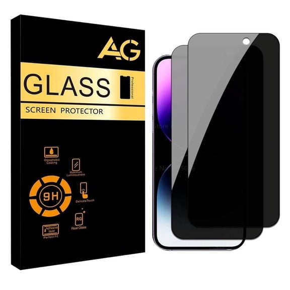 RJ-Merchs 2 Pack Privacy Screen Protector for iPhone 15 Pro Max - Tempered Glass
