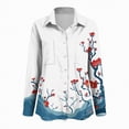 thumbnail image 5 of Towmus Womens Button Down Shirts Floral Printed Loose Long Sleeve Shirt Dressy Casual Fall Tops Work Blouses with Pockets, 5 of 5
