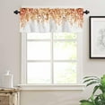thumbnail image 3 of Orange Eucalyptus Leaves Curtain Valance for Windows/Living Room/Kitchen/Bathroom/Farmhouse, Short Rod Pocket Tier Curtain Window Treatment, 1 Panel 54 x 18 Spring Floral Summer Botanical, 3 of 6