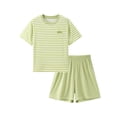 thumbnail image 4 of Khunlpohl 2 Piece Sets for Boys Striped Short Sleeve Shirts and Shorts Loungewear Outfits Set 5-15 Years, 4 of 8