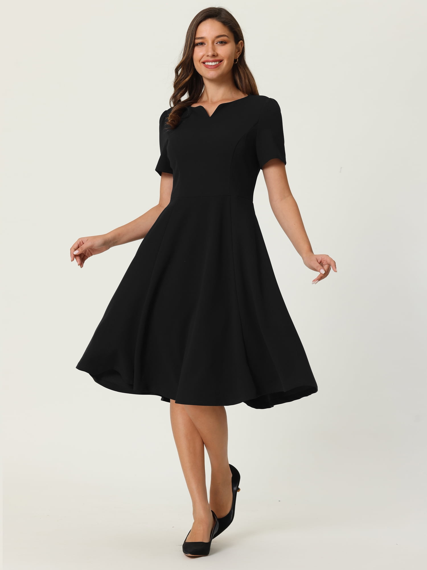 DARING DIVA A-Line Work Church Pockets Dress XL Black