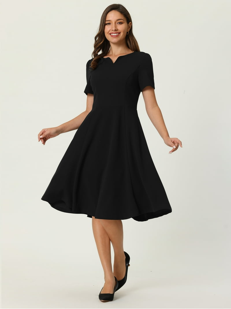 Hobemty XL Black A-Line Dress - Sweetheart Neck Short Sleeve - Walmart.com Hobemty XL Black A-Line Dress - Sweetheart Neck Short Sleeve - Walmart.com