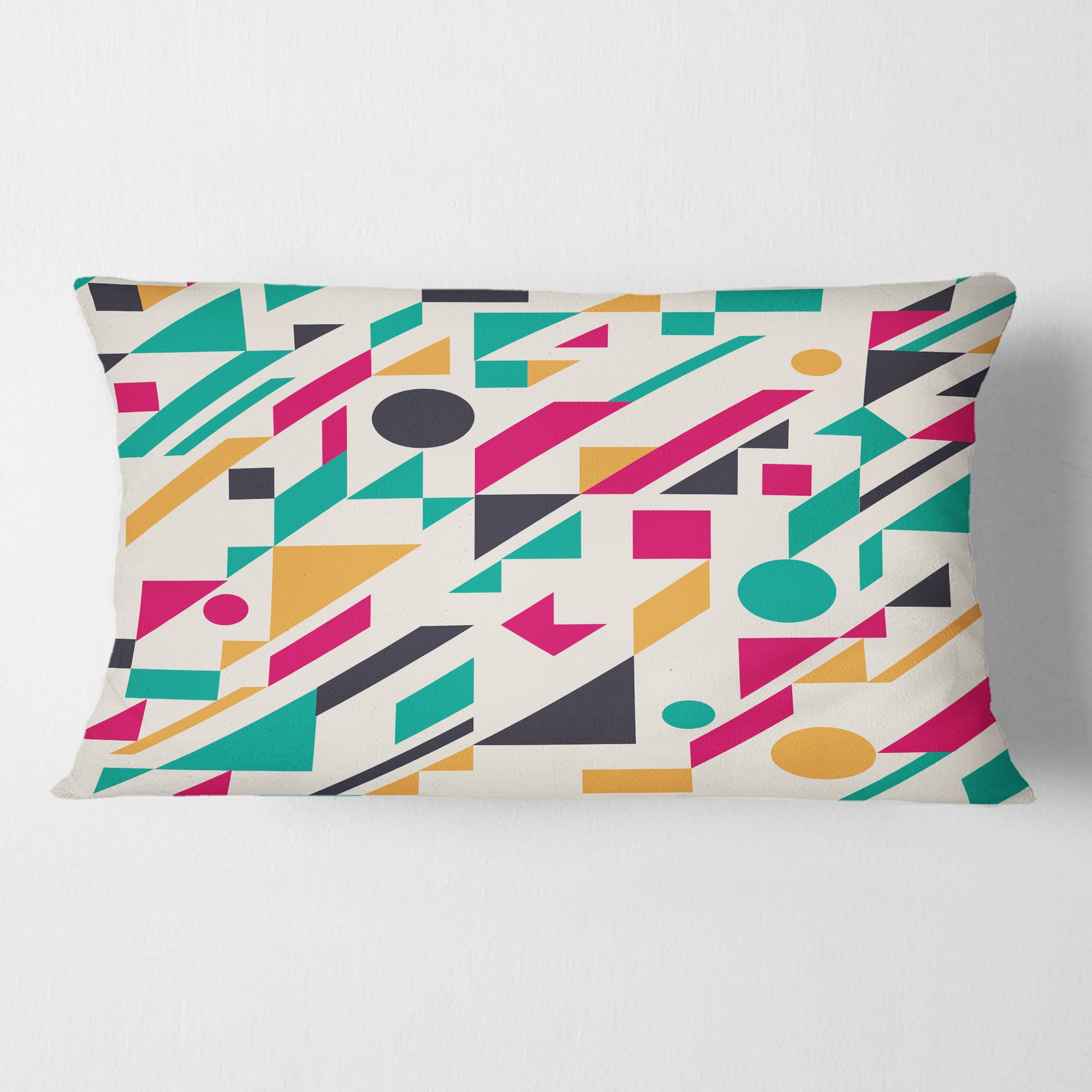 Designart Retro Geometric Design III' Mid-Century Modern Throw Pillow - 12x20