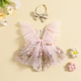 thumbnail image 3 of Gupgi Inafnt Fille Broderie Fleur Barboteuse Bébé Manches Volant Princesse Tulle Combinaisons, 3 of 8