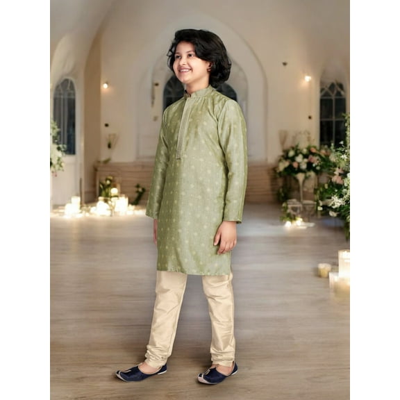 Poly Digital Print Work Traditional Kurta Pajama Set for Boys, Cultural Wear