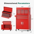 thumbnail image 2 of SUNCROWN 8-Drawer Metal Tool Chest, Rolling Tool Cart with Wheels,2 in 1 Detachable Tool Cabinets,Tool Box,Liners and Locking System for Garage,Warehouse,Workshop, Barbershop(Red), 2 of 14